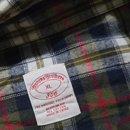 Camisa Brooks Brothers Xgrande Xl Cuadro Verde