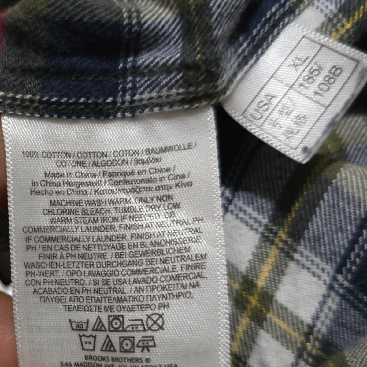 Camisa Brooks Brothers Xgrande Xl Cuadro Verde