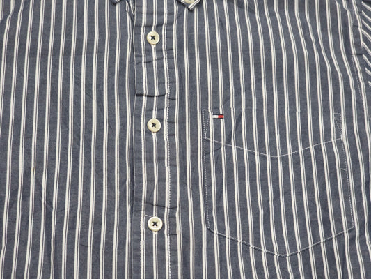 Camisa Tommy Hilfiger Xchico Xs Azul Lineas Blancas