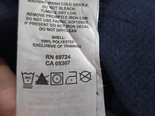 Playera Manga Larga Columbia Chico S Azul Cierre Corto