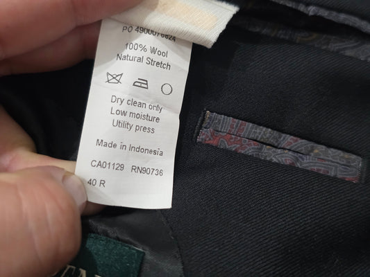 Saco Ralph Lauren 40r Negro Lana