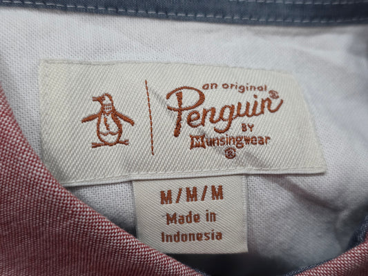 Camisa Manga Corta Penguin Mediana M Slimfit Vino