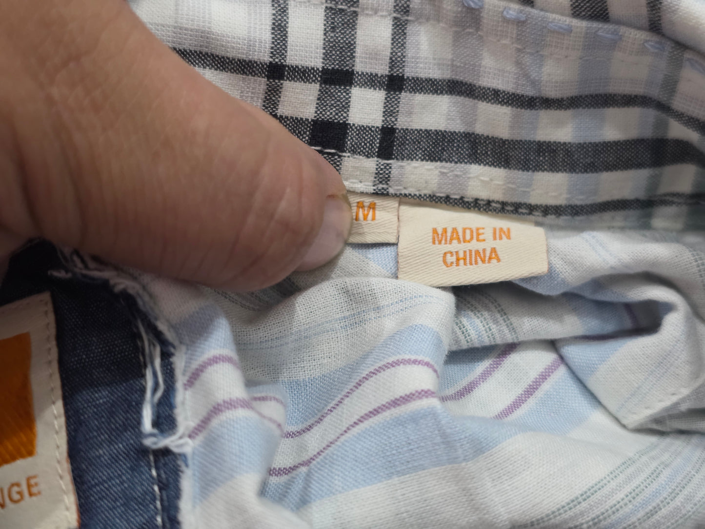 Camisa Manga Corta Boss Orange Mediana M Cuadro Azul Claro