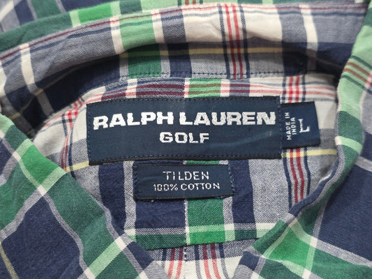 Camisa Manga Corta Ralph Lauren Golf Grande L Azul Verde