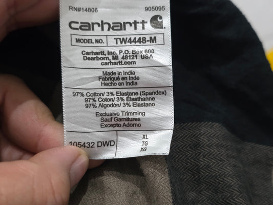Camisa Carhartt Xgrande Xl Relaxed Fit Cuadro Negro Y Cafe