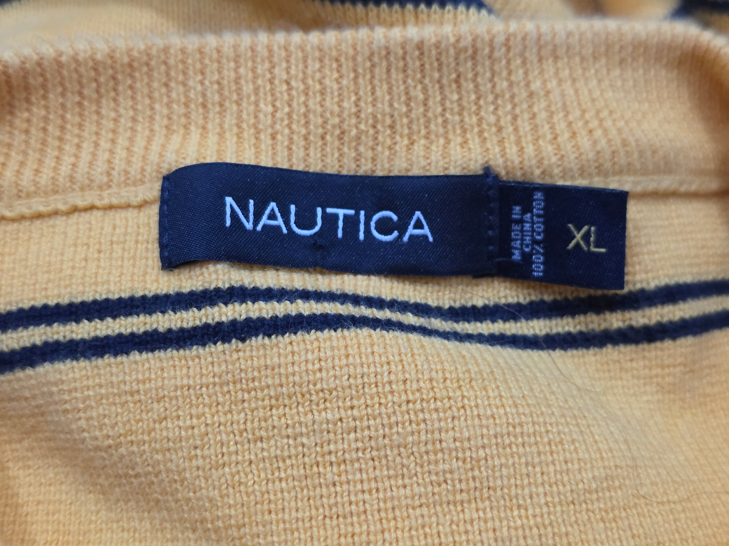 Sueter Nautica Xgrande Xl Amarillo Lineas Azules