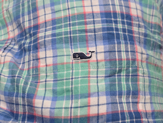 Camisa Vineyard Vines Mediana Classic Fit Cuadro Verde Azul