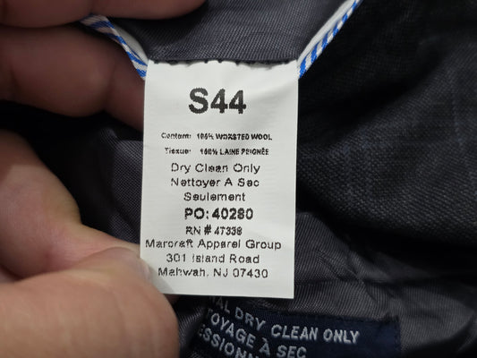 Saco Tommy Hilfiger 44s Gris Oscuro Cuadro Gris Geometeico 44s