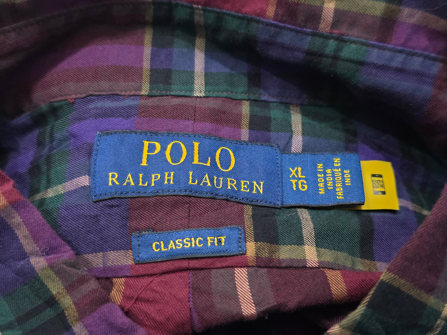 Camisa Ralph Lauren Xgrande Classic Fit Cuadro Morado Verde
