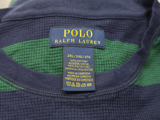 Playera Manga Larga Ralph Lauren 2xl Verde Y Azul