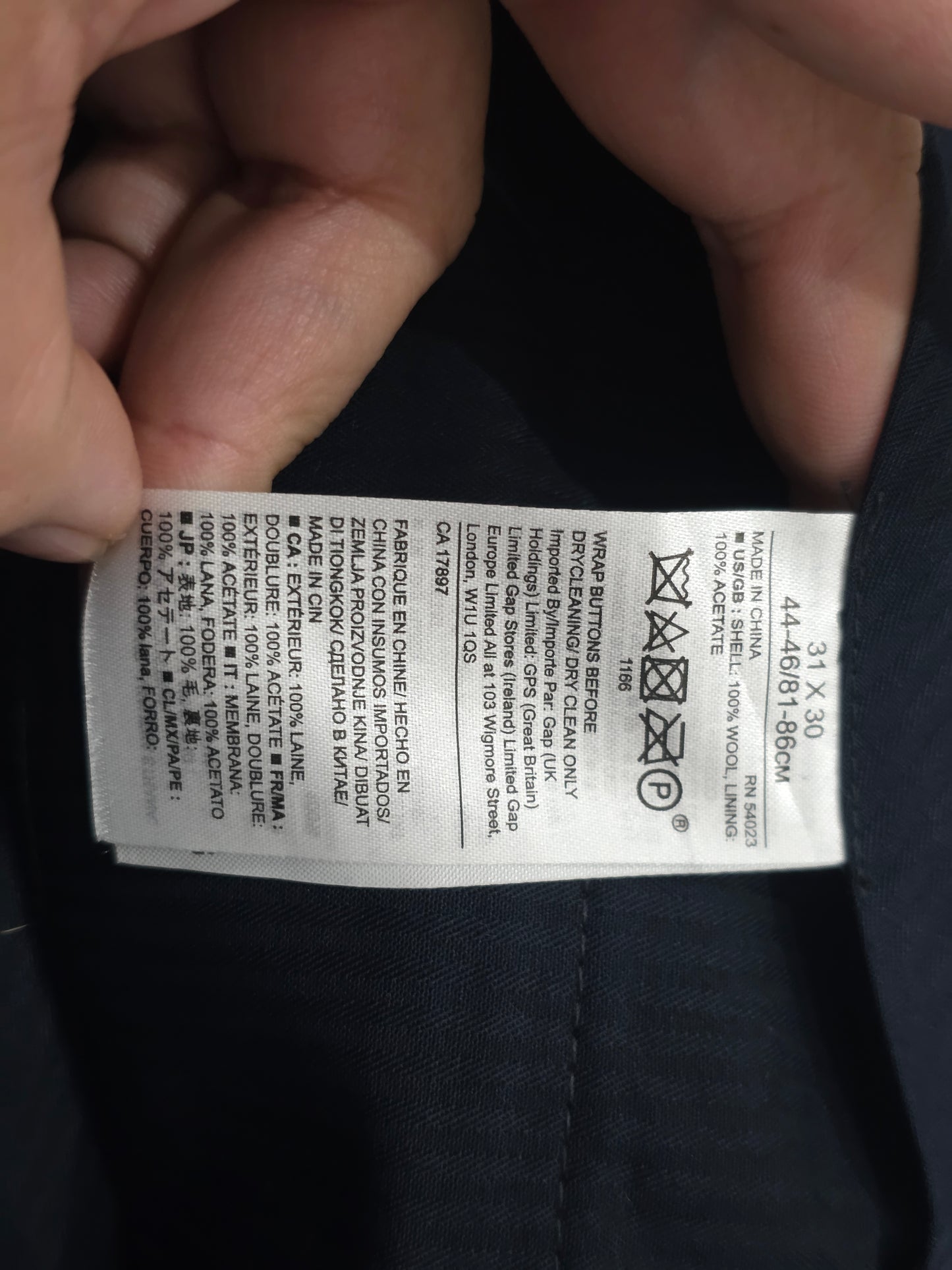 Pantalon Vestir Slimfit Banana Republic 31x30 Azul Cuadro