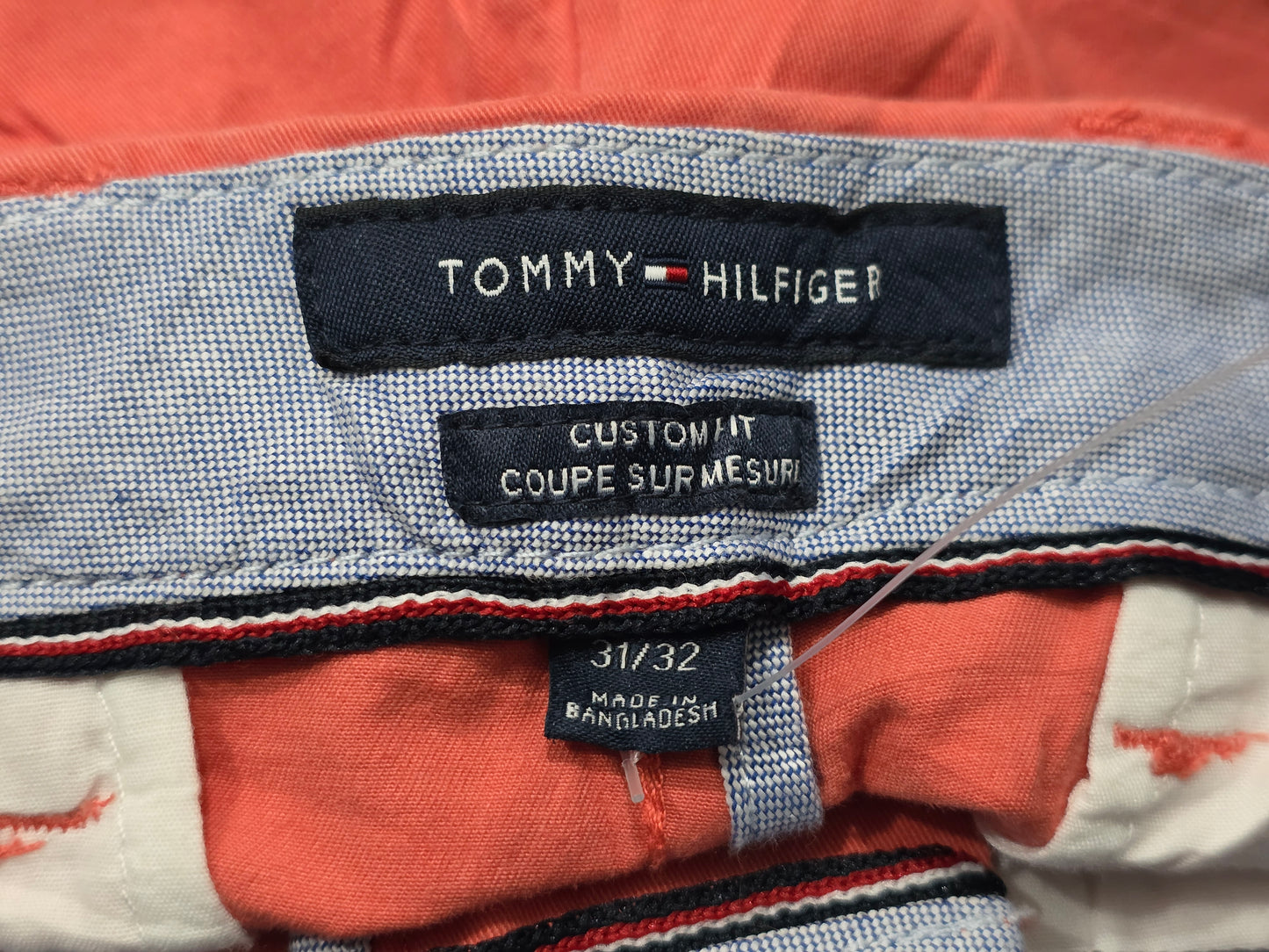 Pantalon Custom Fit Tommy Hilfiger 31x32 Coral Oscuro