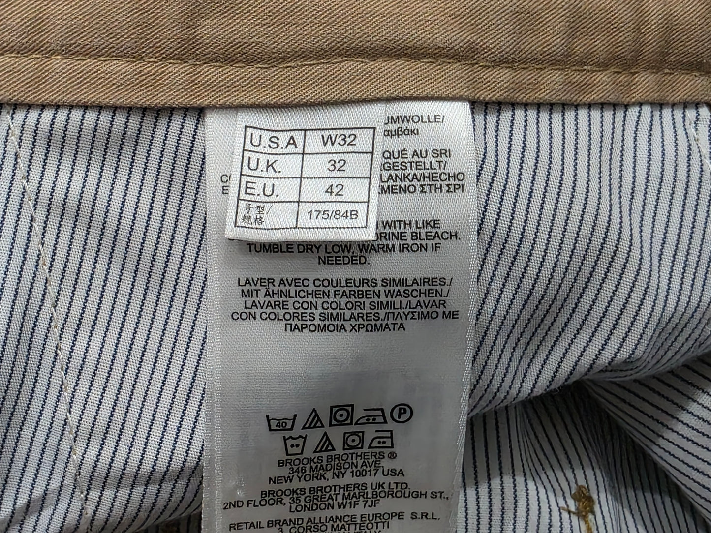 Bermuda Brooks Brothers Talla 32 Cafe
