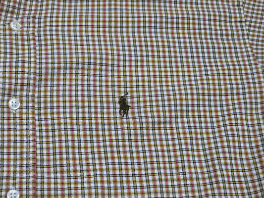 Camisa Ralph Lauren M Cuadro Naranja Y Amarillo Blake Amplia