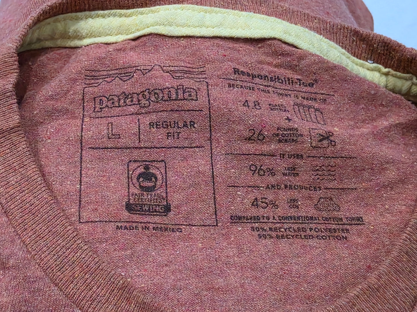 Playera Patagonia Grande L Naranja Oscuro