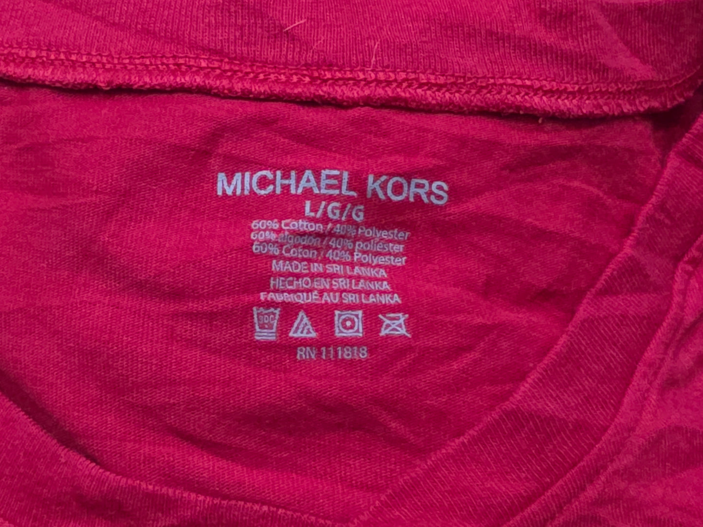 Playera Manga Larga Michael Kors Grande L Rojo