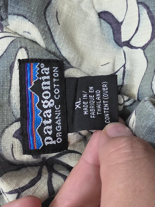 Camisa Manga Corta Patagonia Xgrande Xl Verde Flores