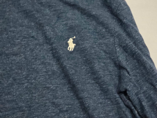 Playera Manga Larga Ralph Lauren Mediana Custom Slimfit Azul