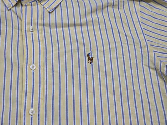 Camisa Ralph Lauren Grande L Classic Fit Amarillo Y Azul