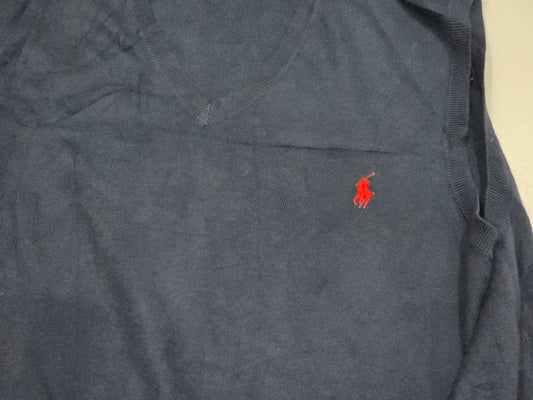 Chaleco Ralph Lauren Grande L Azul Algodon Pima Pony Rojo