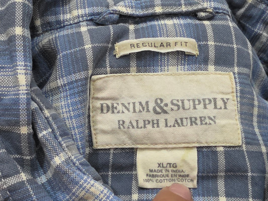 Camisa Denim Supply Ralph Lauren Xgrande Xl Regular Fit Azul