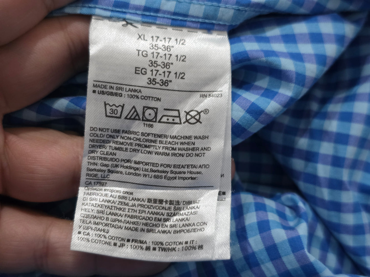 Camisa Banana Republic Xgrande Xl Cuadro Azul
