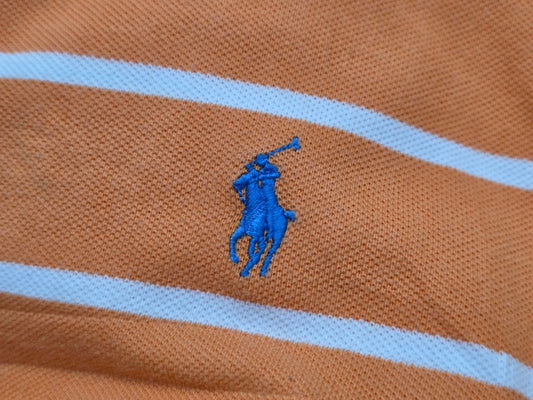 Playera Polo Ralph Lauren Xgrande Xl Naranja Pony Azul