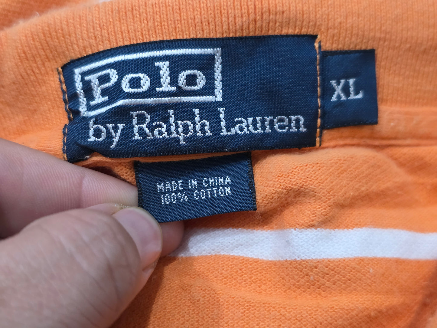 Playera Polo Ralph Lauren Xgrande Xl Naranja Pony Azul