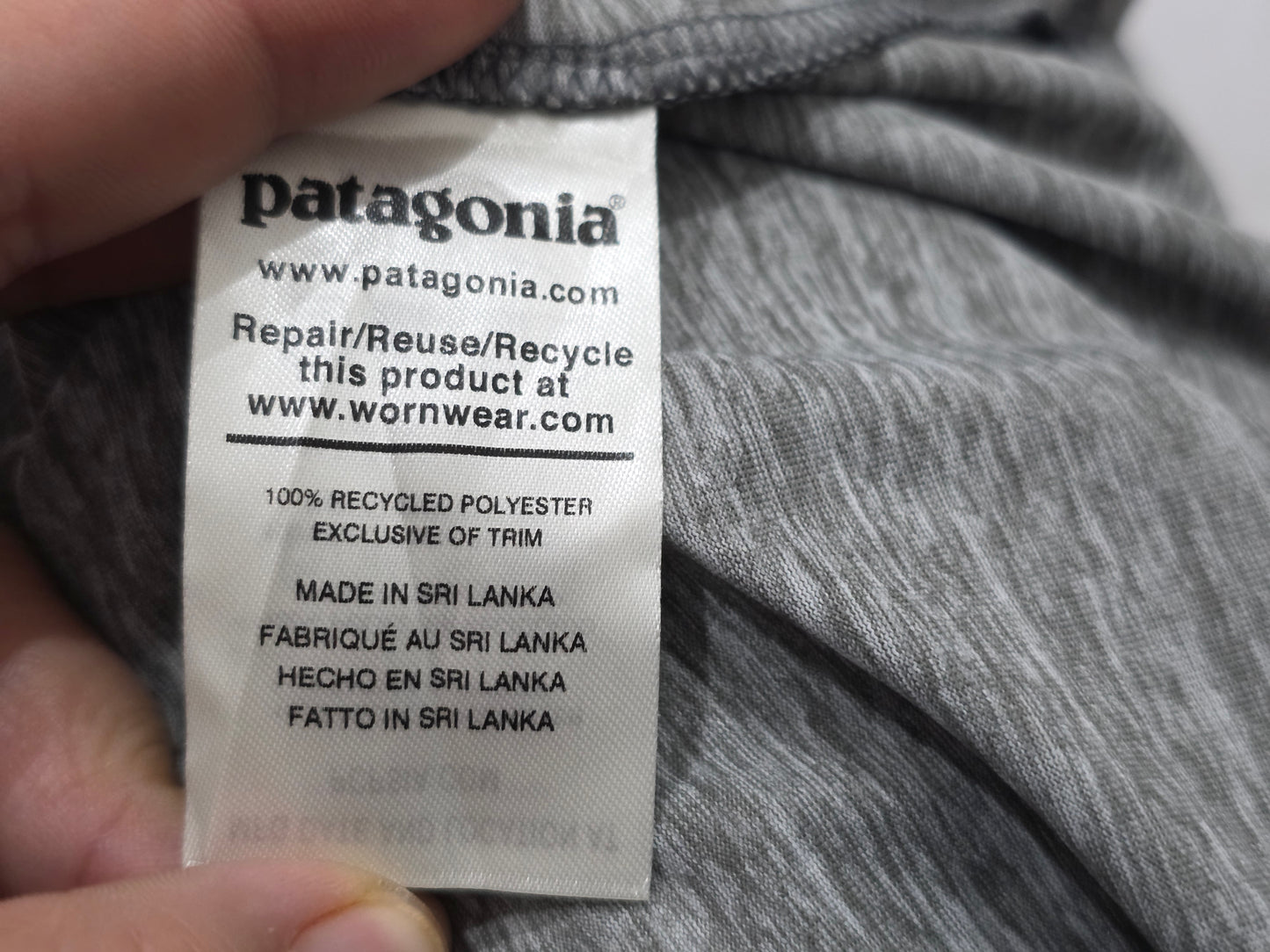 Playera Manga Larga Patagonia Chico S Gris