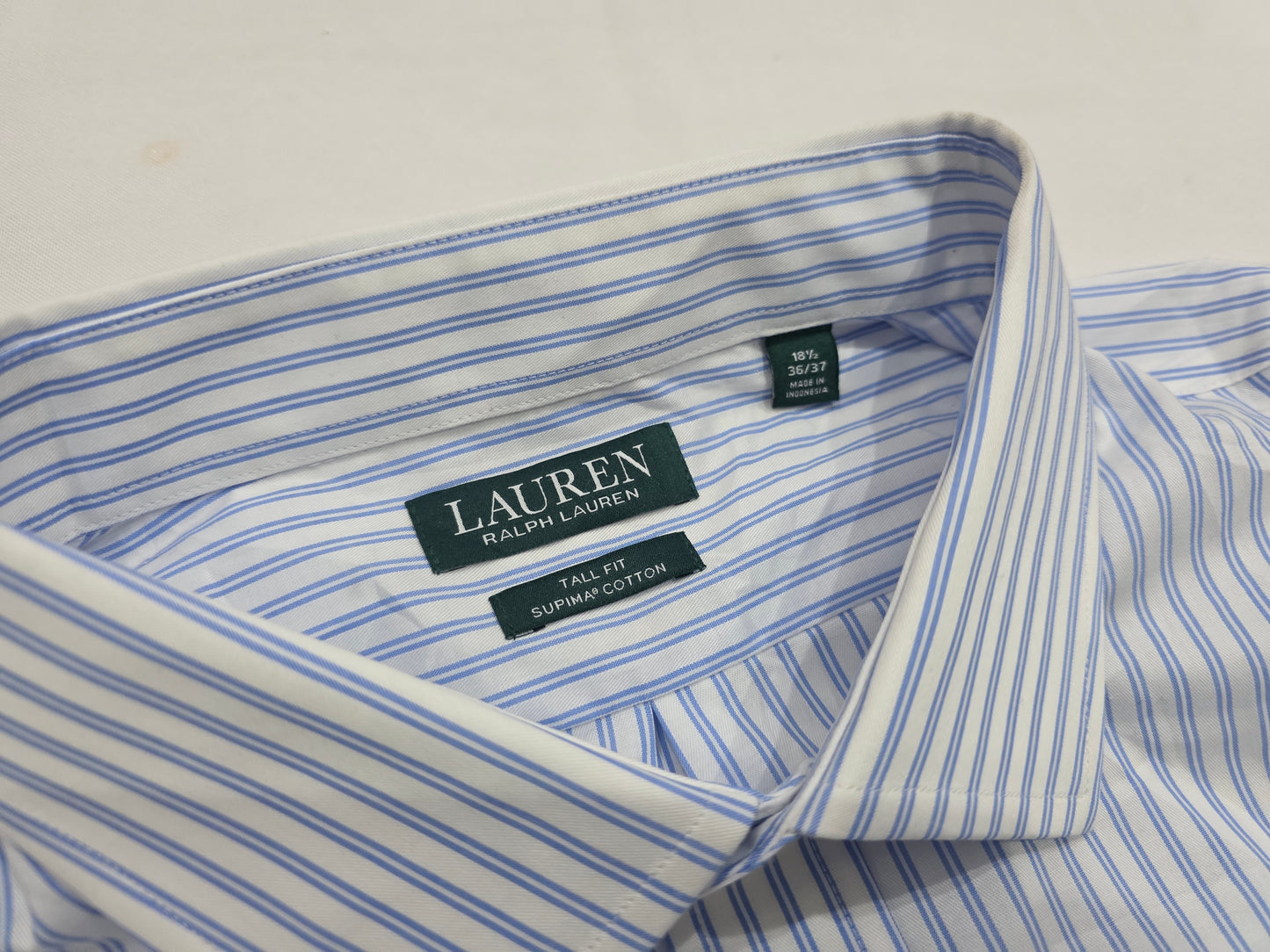 Camisa Ralph Lauren 2xl Lineas Azul Claro 18 1/2 36-37
