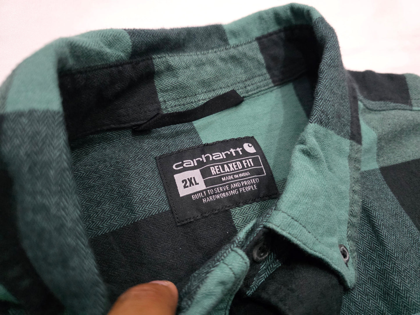 Camisa Relaxed Fit Carhartt 2xl Verde Y Negro Cuadro