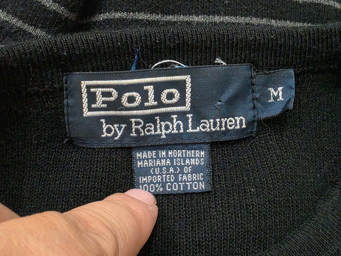 Sueter Ralph Lauren Mediana M Negro Lineas Gris