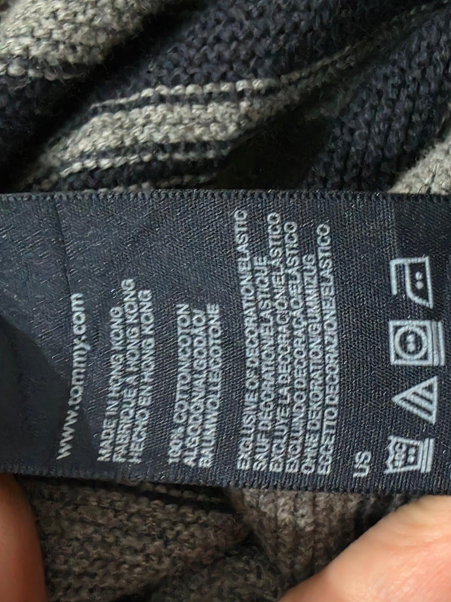Chaleco Tommy Hilfiger Grande L Gris Lineas Azules