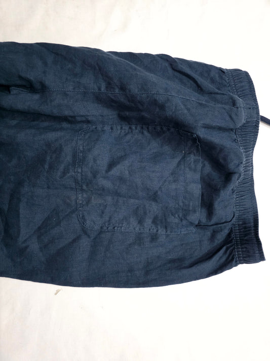 Pantalon Youngla Xgrande Xl Azul Jogger De Lino