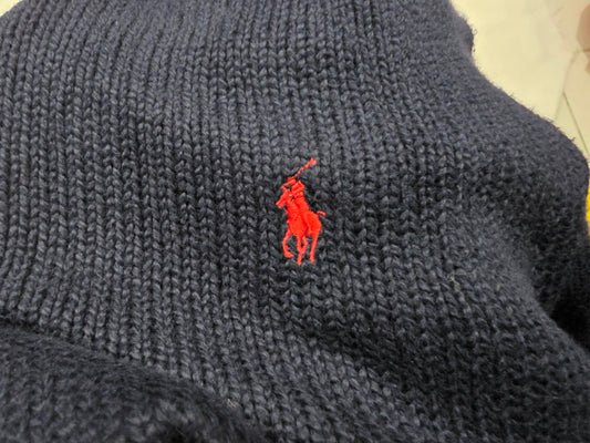 Sueter Ralph Lauren Grande L Azul Pony Rojo 3 Botones