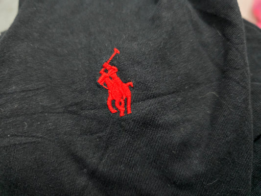 Playera Ralph Lauren 2xlt Alto Negro Pony Rojo