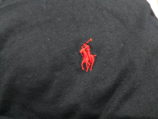 Playera Ralph Lauren 2xl Negro Pony Rojo Cuello V