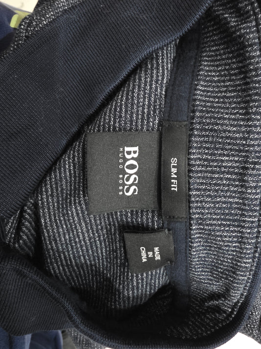 Playera Manga Larga Boss Chico S Azul Polo