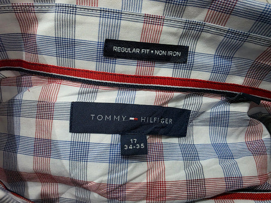 Camisa Tommy Hilfiger Xgrande Xl 17 34-35 Regular Fit Cuadro