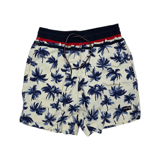 Bermuda Tommy Hilfiger Chico S Blanco Con Palmeras Azules