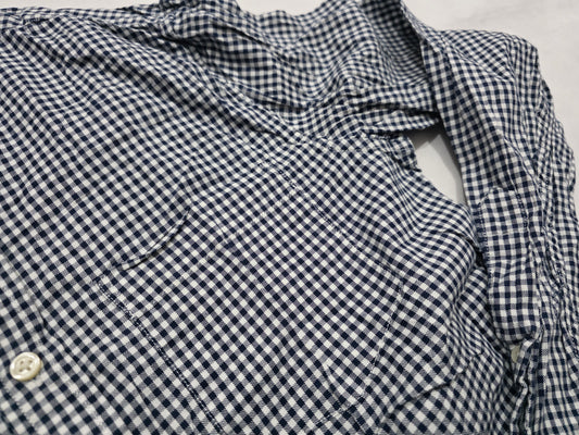 Camisa Banana Republic Oxford Untucked Cuadro Azul Chico S