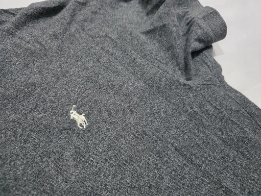 Playera Polo Ralph Lauren Mediana M Gris Oscuro Pony Blanco