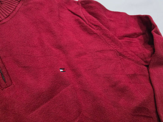 Sueter Tommy Hilfiger Grande L Rojo Cierre Corto