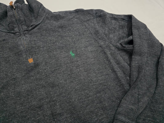 Sueter Ralph Lauren Grande L Gris Pony Verde