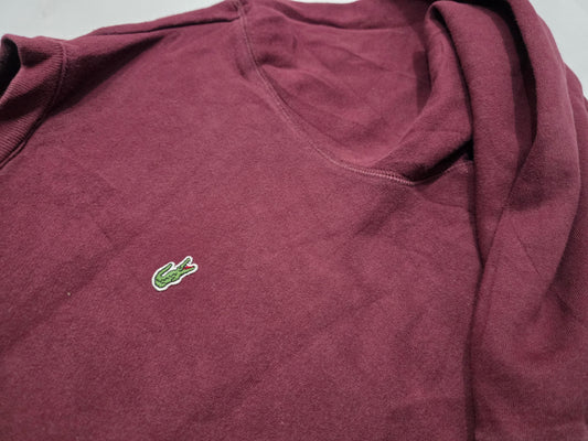 Sudadera Lacoste Xgrande Xl Fr6 Vino Deslavado