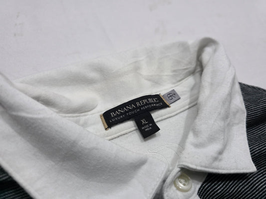 Playera Polo Banana Republic Xgrande Xl Negro Lineas