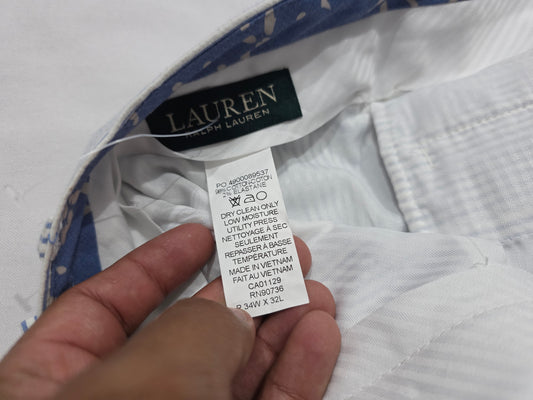 Pantalon Ralph Lauren 34x32 Azul Claro Lineas