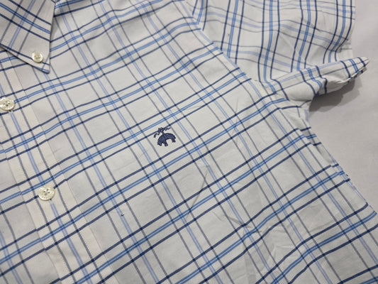 Camisa Manga Corta Brooks Brothers Xchico Xs Blanca Cuadros