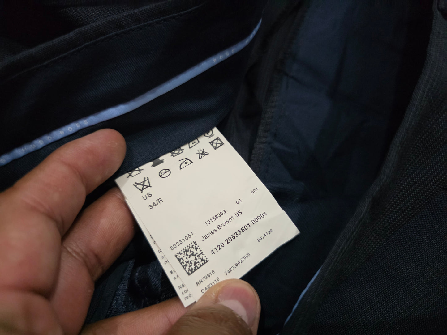 Pantalon Boss 34r Azul Recto