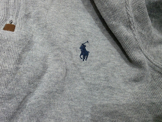 Sueter Ralph Lauren Mediana M Gris Pony Azul